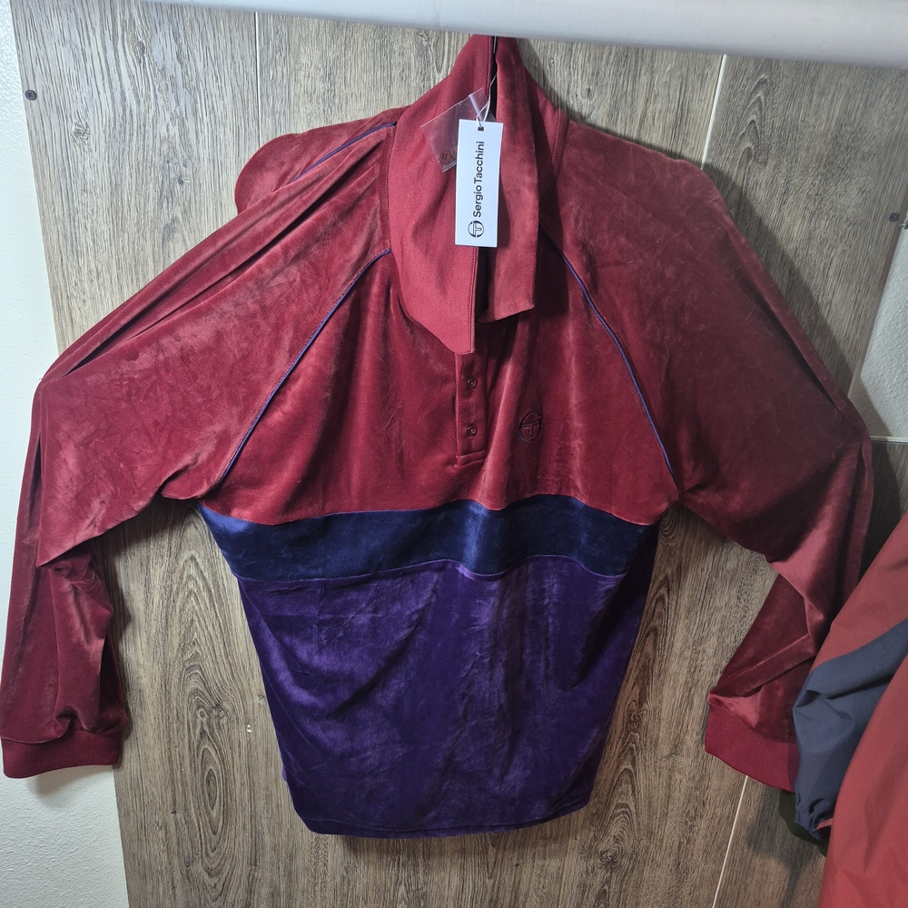 Sergio Tacchini Red and Purple Velour Jacket